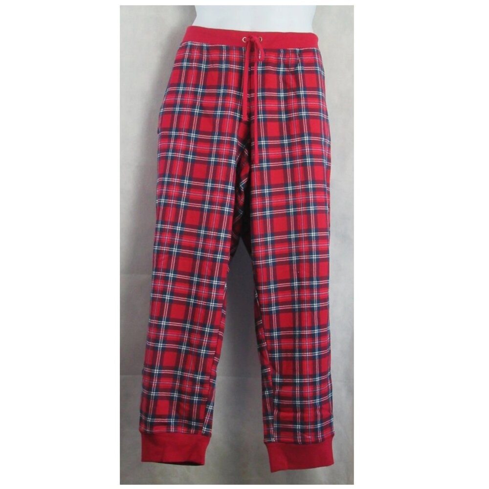 Charter Club Women's Lounge Jogger Pajama Pants, Red Multi Holiday Plaid, XXL